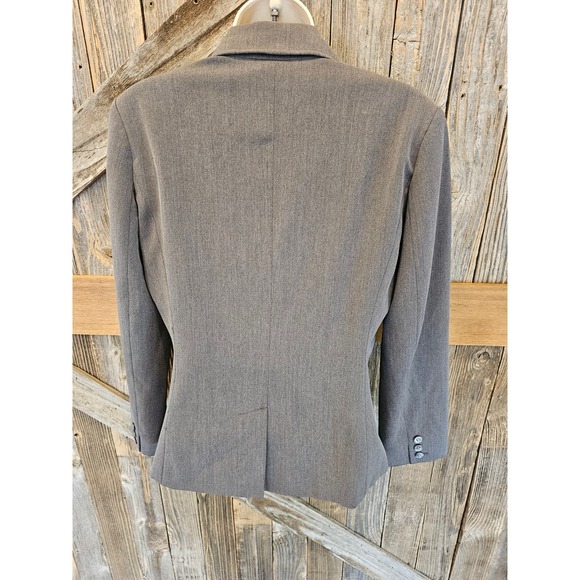 Eddie bauer size 2 grey proffesional 3 button blazer long sleeve office ^ - Picture 2 of 8